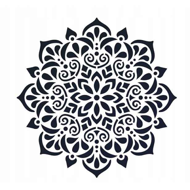 Omítací Šablona LuxBud Mandala 3c 62 x 62 cm Opakovaně použitelná