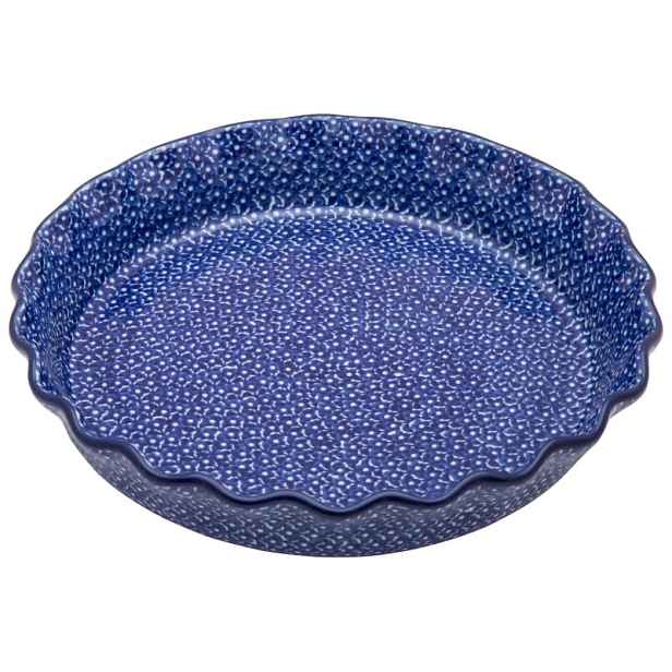 Tartovačka 25.5 cm Umělecká keramika Bolesławiec vzor 1047 Tmavě Modrá