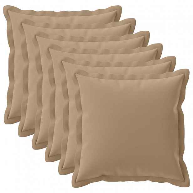 vidaXL Povlak na polštář 6 ks HOUTEN Taupe 60 x 60 cm Polyester