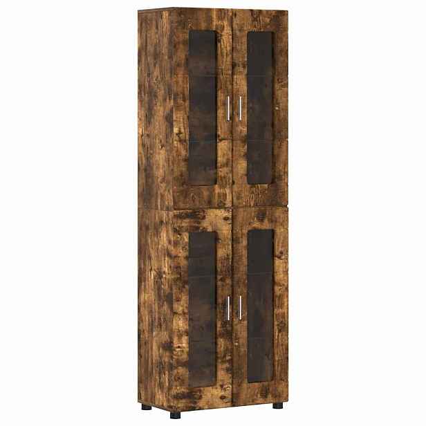 vidaXL Vysoký bufet FLORIN 60 x 35 x 182 cm Kouřový dub