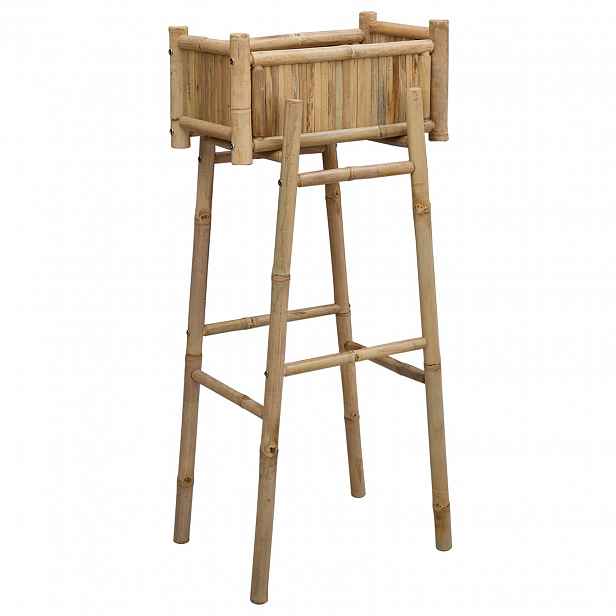 vidaXL Zahradní květináč s držákem Přírodní 50 x 38 x 114 cm Bambus