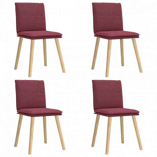 vidaXL Jídelní židle 4 ks vínové textil