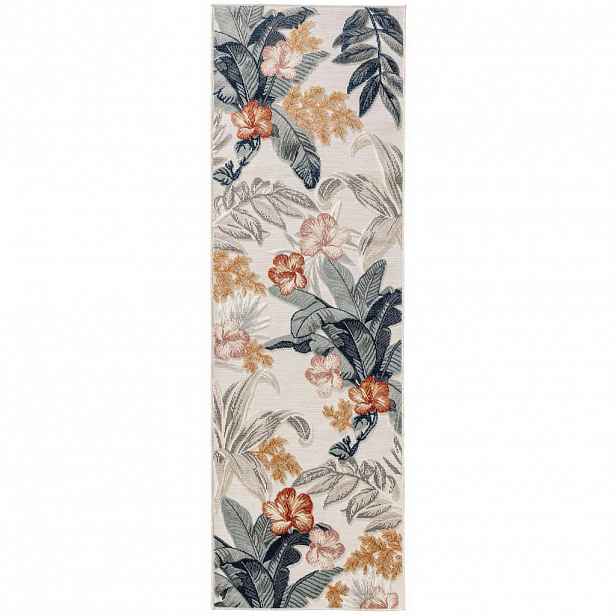benuta VNITŘNÍ a venkovní běhoun Flora Vícebarevné 80x250 cm