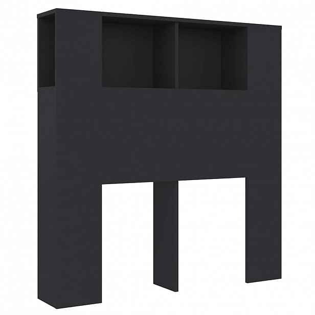 vidaXL Čelo postele s úložným prostorem černé 100 x 18,5 x 102,5 cm
