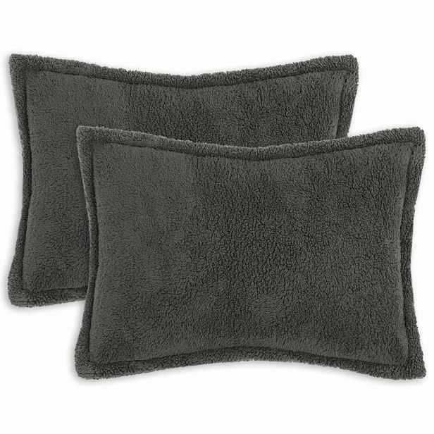 vidaXL Povlak na polštář 2 pcs HOUTEN Tmavě šedá 50 x 80 cm Bouclé