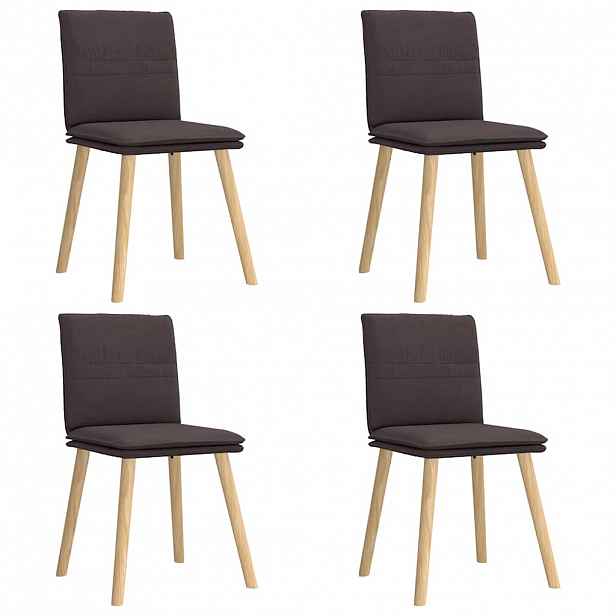 vidaXL Jídelní židle 4 ks tmavě hnědé textil