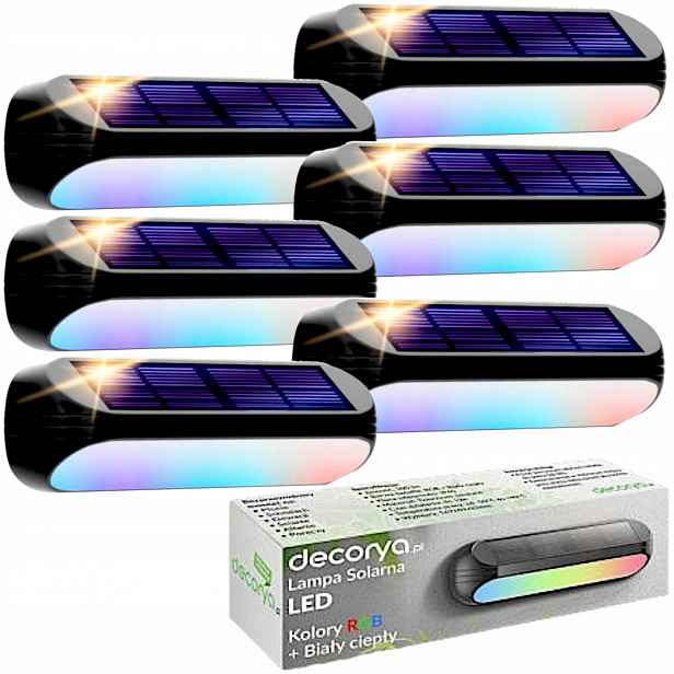 6 X Voděodolná Dekorativní Solární Led Lampa Rgb Senzor Soumrakového Senzoru