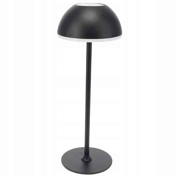 Kovová Stolní Lampa Černá 30X10X10 CM S Regulací Jasu Akumulátor