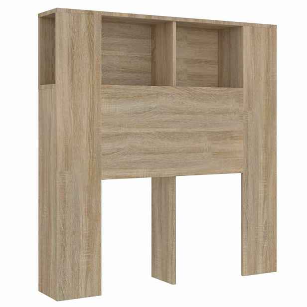 vidaXL Čelo postele s úložným prostorem dub sonoma 100x18,5x102,5 cm