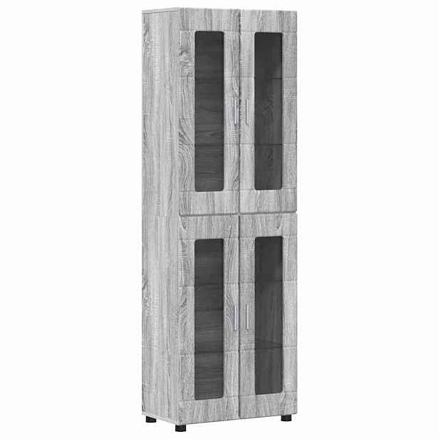 vidaXL Vysoký bufet FLORIN 60 x 35 x 182 cm Šedá Sonoma