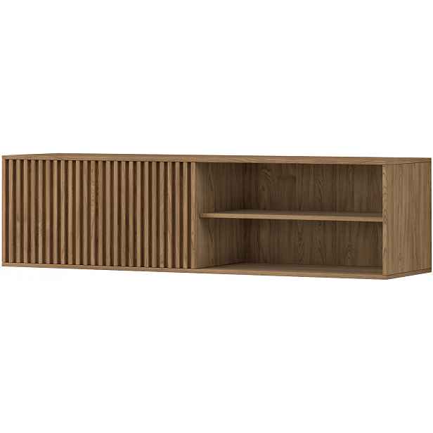 AKCE Nástěnný TV stolek ENTSIAN 150x40cm, dub artisan II. jakost