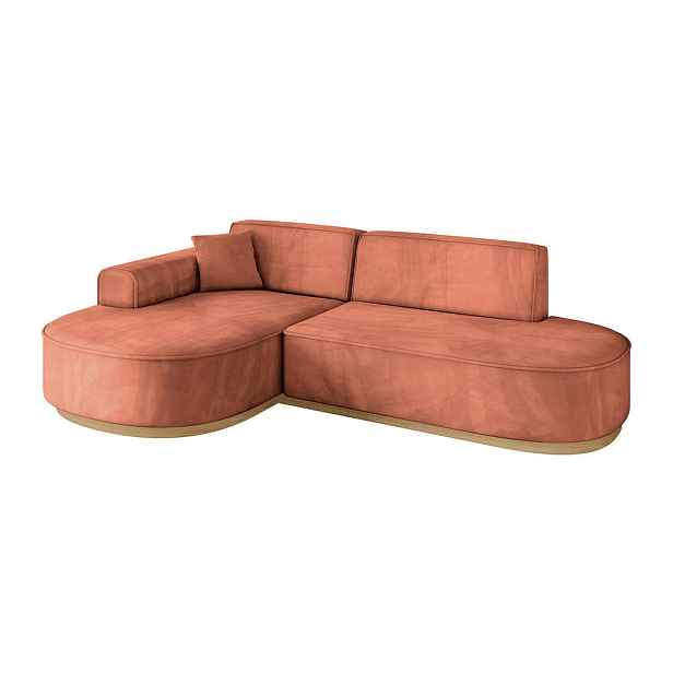 ALTDECOR ROHOVÁ SEDAČKA s otomanem, levá MARI-L1-v2 243x171x83 Meruňková Velur