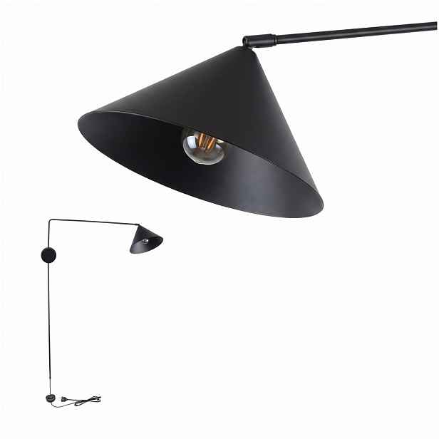 Černé nástěnné svítidlo Magic s moderním vypínačem nad zrcadlem Sigma Lighting
