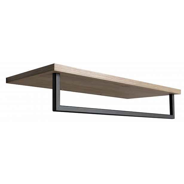 Sapho Ska - Polička s držákem ručníku, délka 60 cm, dub SKA385B