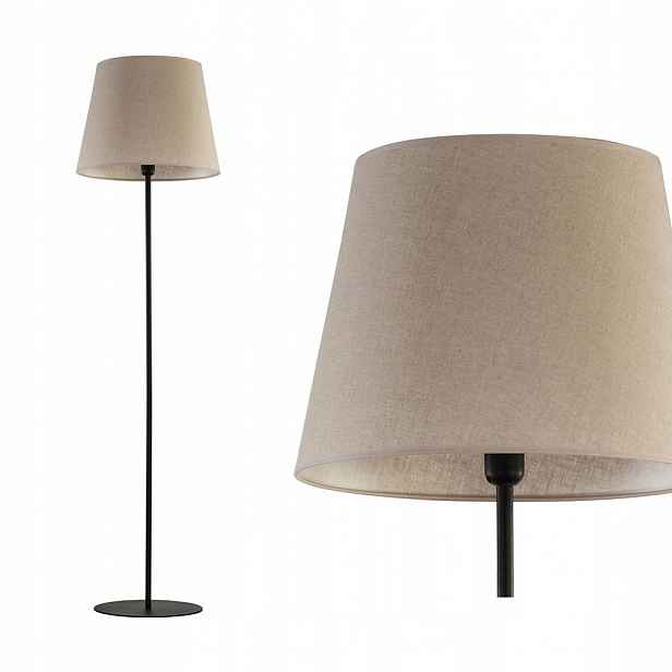 Stojací Lampa do kanceláře Chicago Černá Len Přírodní 1,5 m Tk Lighting