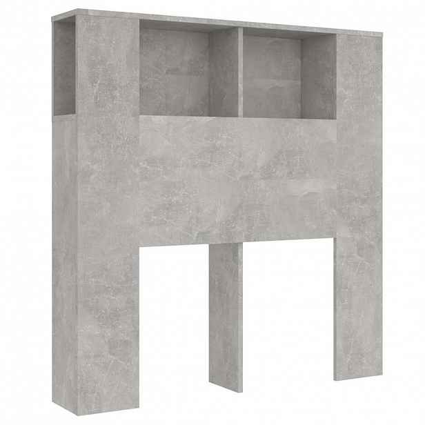 vidaXL Čelo postele s úložným prostorem betonově šedé 100x18,5x102,5cm