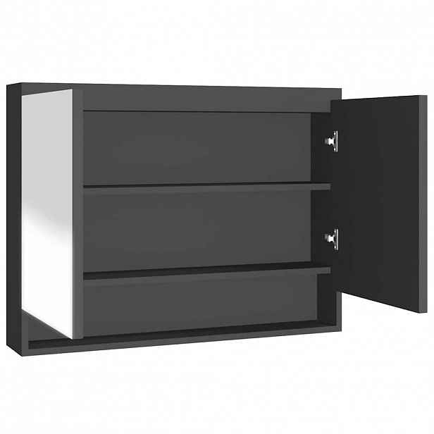 vidaXL Koupelnová skříňka se zrcadlem 80 x 15 x 60 cm MDF antracitová