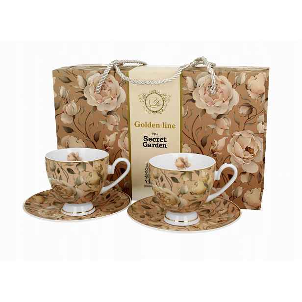 Duo.2 Šálky s podšálky English Roses Cream Golden Line