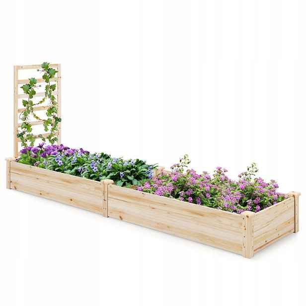 Květináč dřevo hnědý Costway 235 cm x 63 x 102 cm