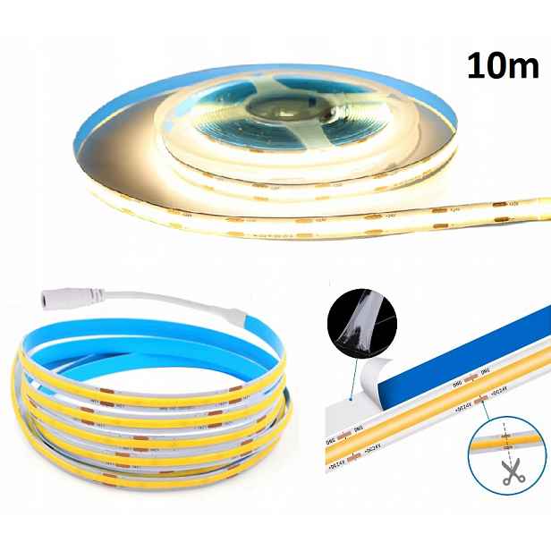 Led pásek Neon Cob 24V role 10 m 320/m 3000K Bílý Teplý 11W/m 8000 lm 8MM
