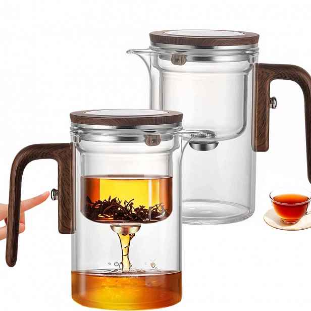 Skleněná konvice na čaj 600 ml s konvičkou Z Nerezové oceli