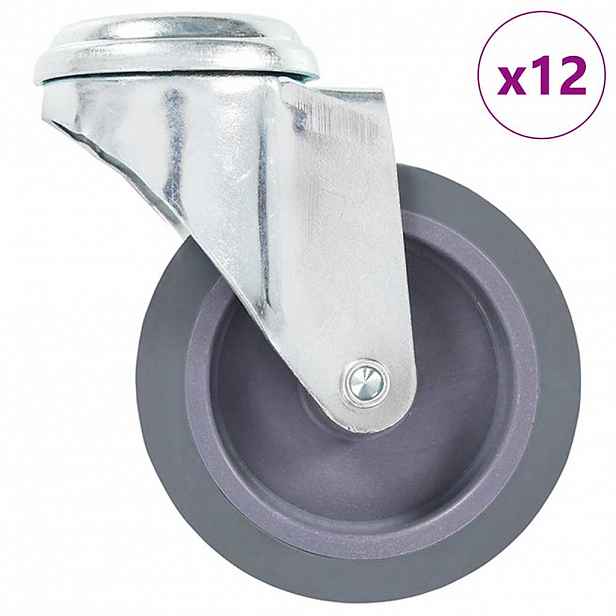 vidaXL 12 ks otočná kolečka s otvorem pro šroub 75 mm