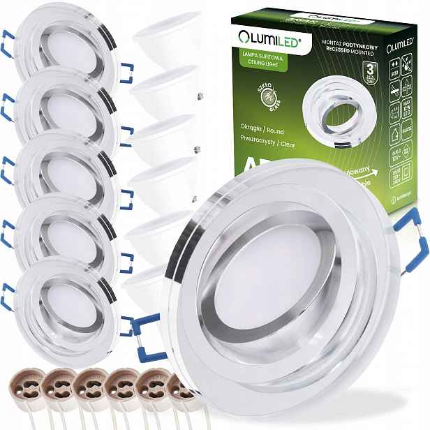 6x Podomítkové svítidlo 6W Halogenová Stropní Svítidlo Pohyblivá Led žárovka GU10