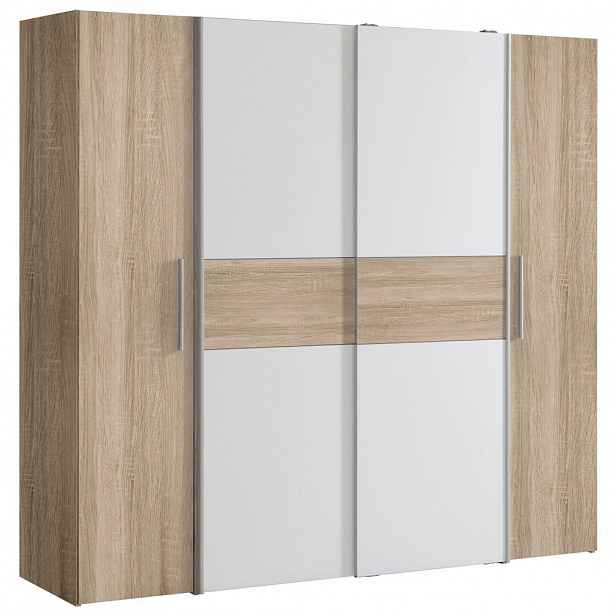 Carryhome SKŘÍŇ S OTOČNÝMI DVEŘMI, bílá, Sonoma dub, 200,1/190,5/61,6 cm - Šatní skříně - 000687070301