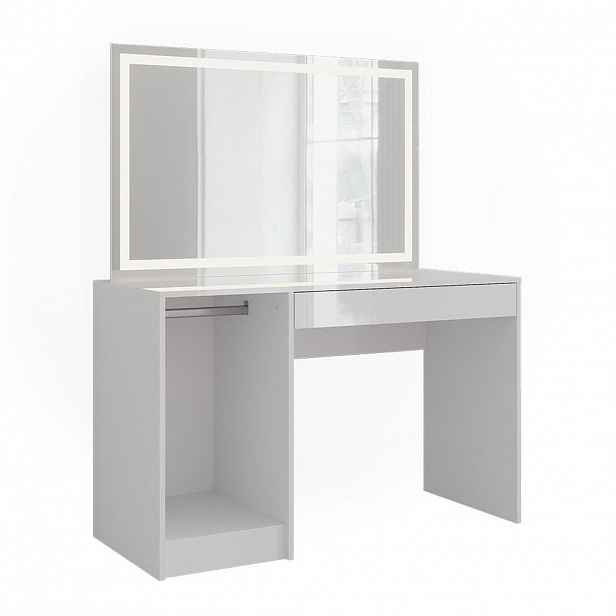Vicco TOALETNÍ STOLEK Sherry Bílá/bílý vysoký lesk 119.8 cm s LED zrcadlem