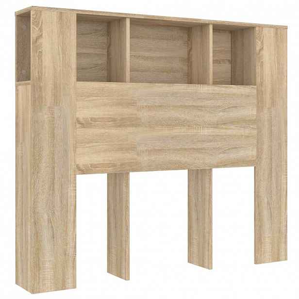 vidaXL Čelo postele s úložným prostorem dub sonoma 120x18,5x102,5 cm