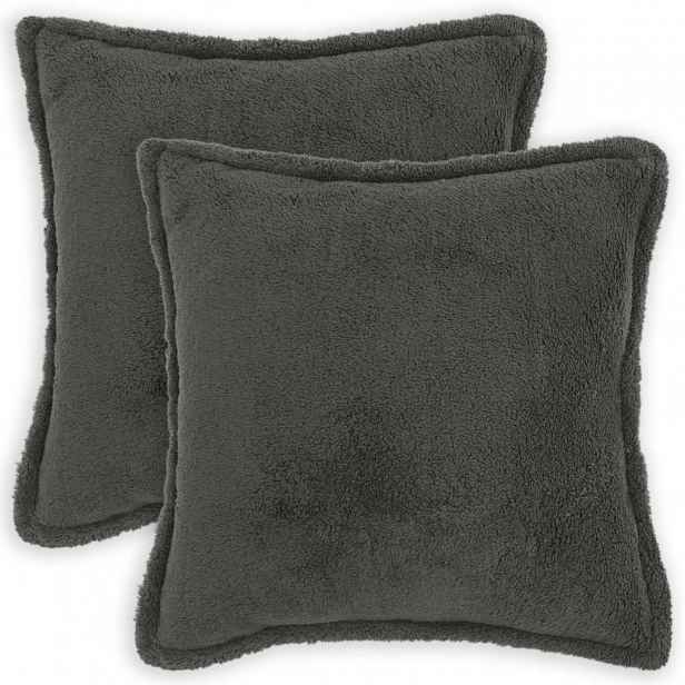vidaXL Povlak na polštář 2 pcs HOUTEN Tmavě šedá 60 x 60 cm Bouclé