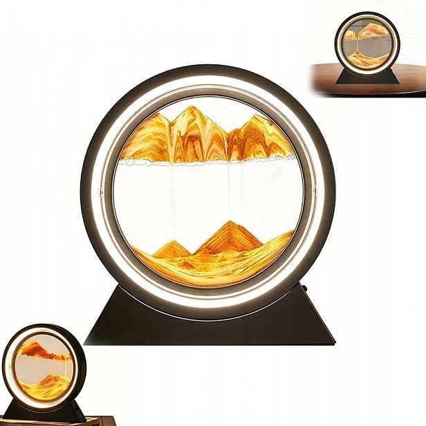 Elegantní Led Lampa S Pískem, Pohyblivé Sklo V 3D Rámečku Do Obývacího Pokoje Ložnice