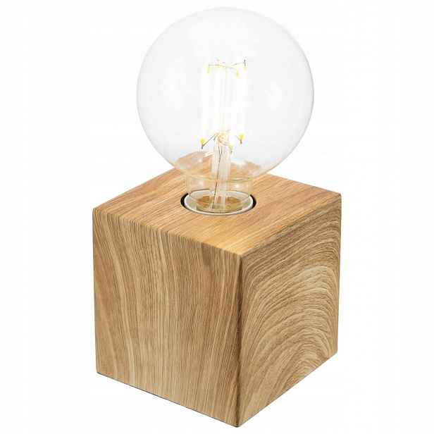 Hnědá stolní lampa Leonie s teplým leskem do kanceláře Globo