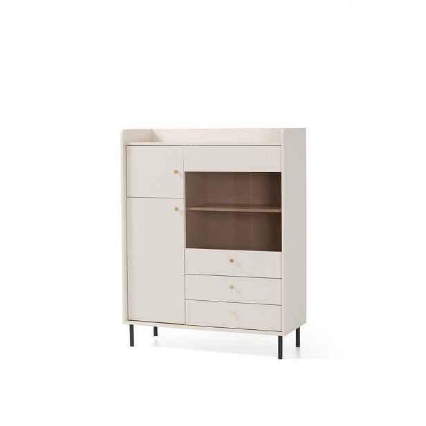 MASSENO KOMODA ASTREA, 103,5/133/42 cm se 3 zásuvkami a 2 dvířky, béžová
