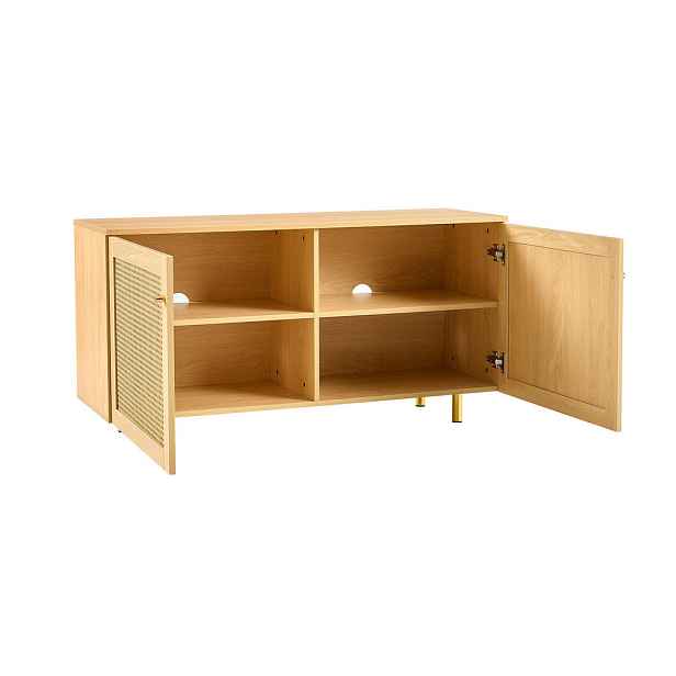 Modenvie SIDEBOARD z MDF, 120/40/63 cm, přírodní, s ratanovým výpletem