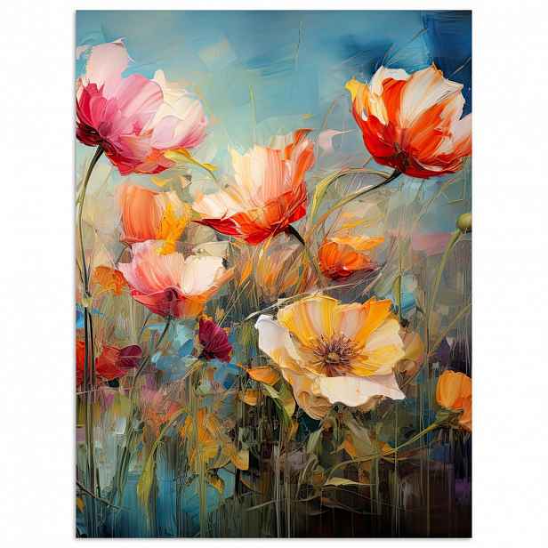 MuchoWow PLAKÁT Květiny - Akvarel - Umění - Botanické - Příroda 60x80 cm