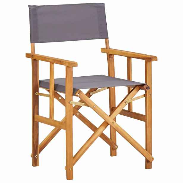 Režisérská židle akáciové dřevo Šedá