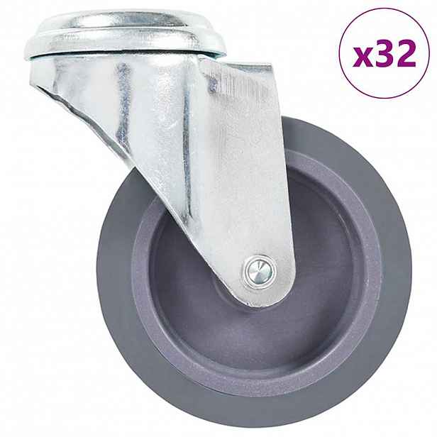 vidaXL 32 ks otočná kolečka s otvorem pro šroub 75 mm