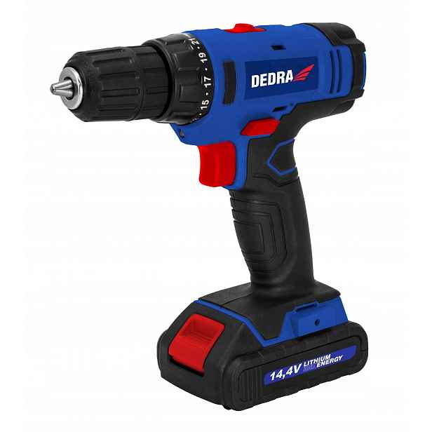 Aku Vrtačka Dedra DED7878B 14,4V 2x1,5Ah rukojeť 10 mm 2 rychlostní stupně 26 Nm