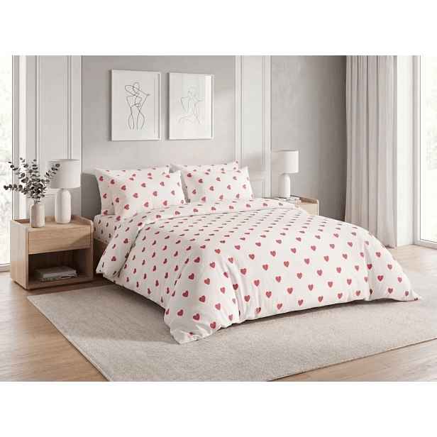 Bavlněné povlečení HEART CHARM bílé, 100% bavlna Rozměr povlečení: 70 x 90 cm | 140 x 200 cm