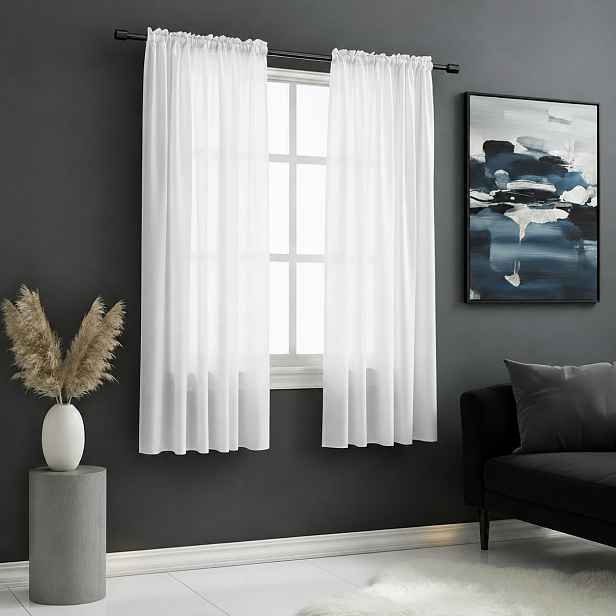 Dekorační krátká voálová záclona s řasící páskou JULIA bílá 145x180 cm MyBestHome set 2 kusy