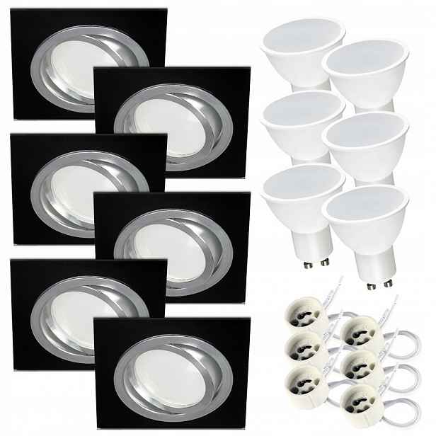 Sada 6 x skleněné halogenové svítidlo Led žárovka GU10 7W Neutrální