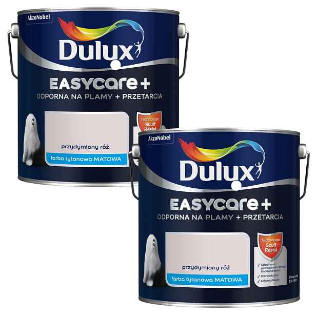 Set Dulux Easycare+ 2x2,5L Barva Latexová Barva Kouřová Růžová 5L