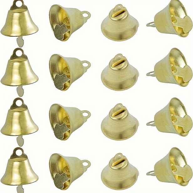 TEMU Balení 72 ks mini zlatých rolniček Liberty Bells pro zvonkohry, svatební dveře, obojky pro psy, vánoční dekorace