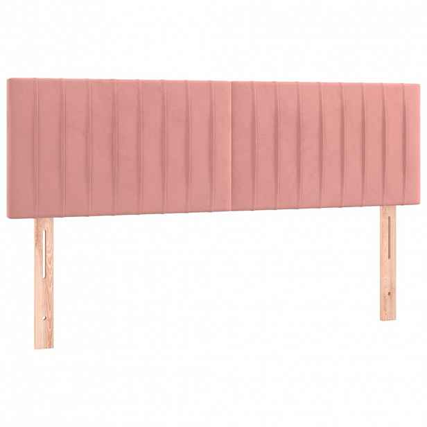 vidaXL Čela postele růžová 144x5x78/88 cm samet