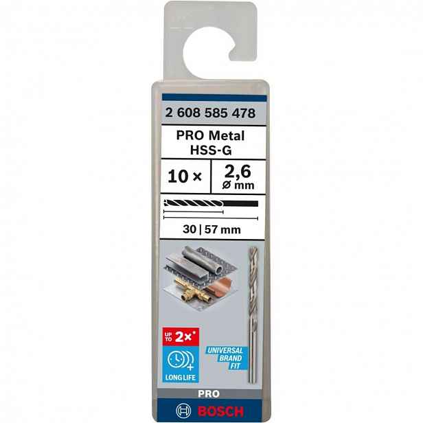 Bosch - Sada vrtáků do kovu, 2,6x57 mm, 10 ks 2608585478