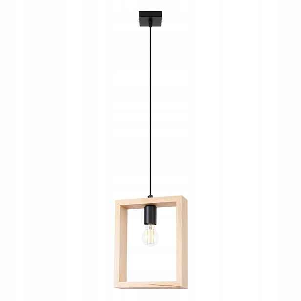 Sollux Závěsná lampa dřevěný rámeček hnědý skandinávský nad stůl ostrov