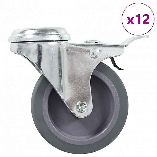 vidaXL 12 ks otočná kolečka s otvorem pro šroub 75 mm