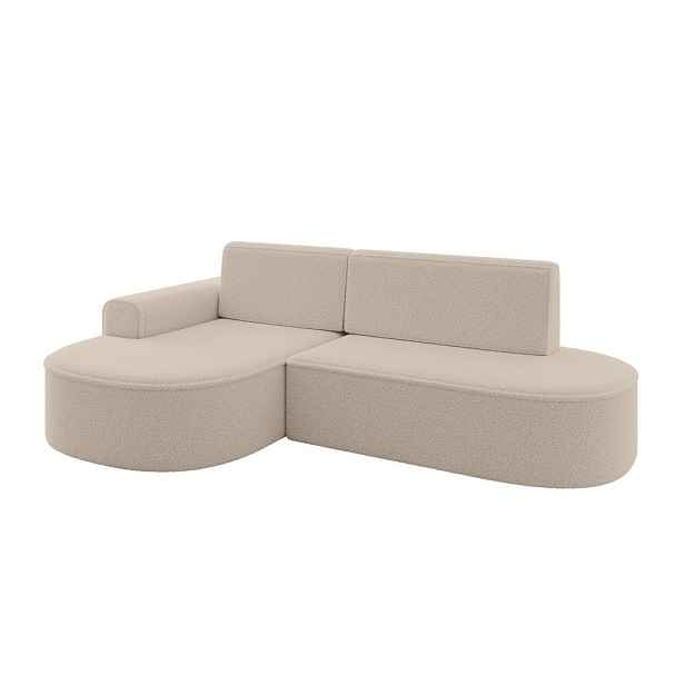 ALTDECOR ROHOVÁ SEDAČKA s funkcí spaní a otomanem, levá MARI-L1-S 283x167x85 Tmavě béžová Buklé