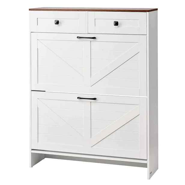 Botník úzká komoda předsíň regál mělký slim 80x24x105 cm bílá